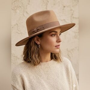 Olive & Pique Wide Brim Fedora | Camel